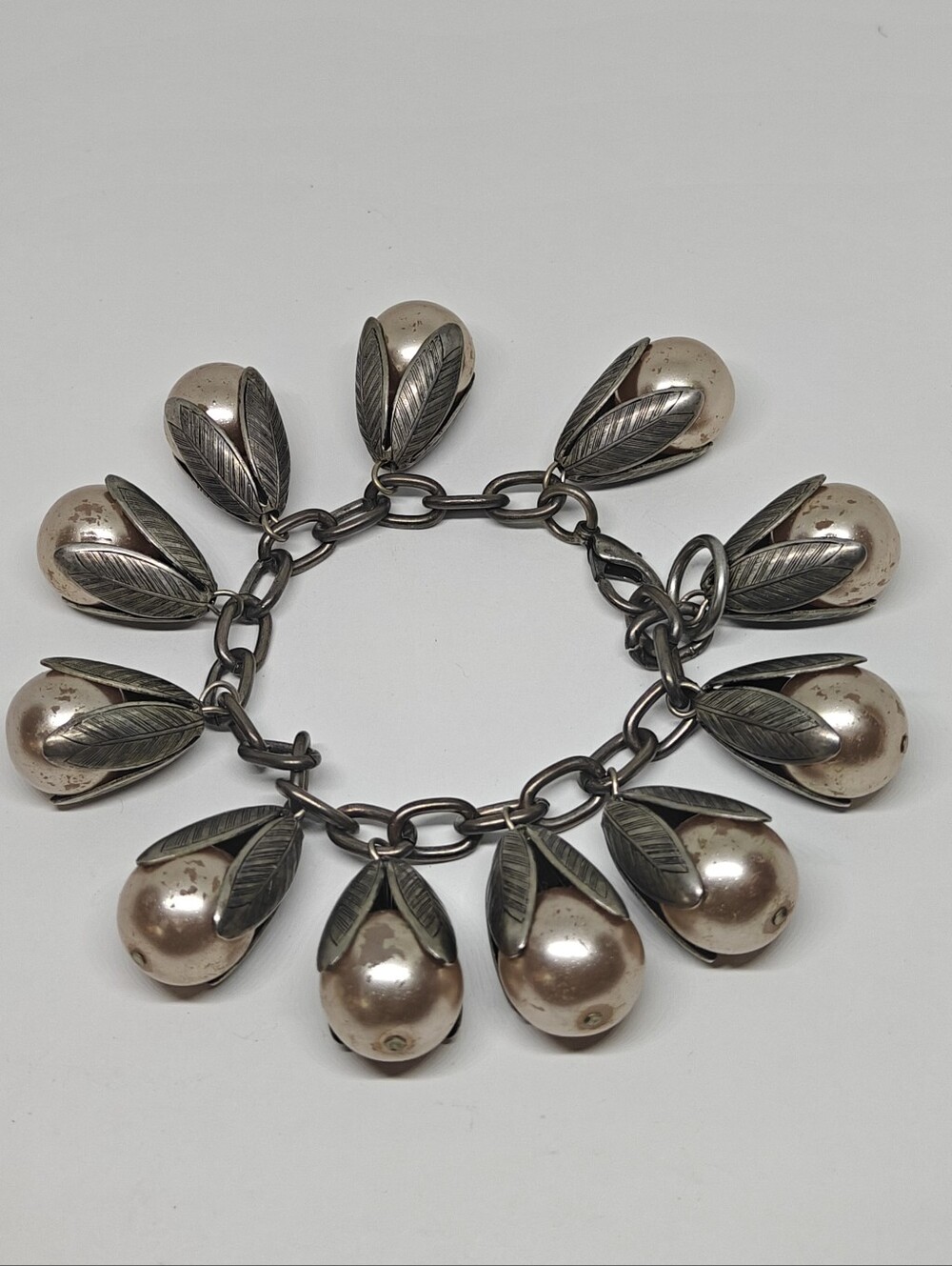 Vintage Lenora Dame Dangling Flowers Bracelet
